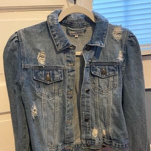 Boutique Distressed Jean Jacket